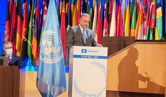 المرتضى في مؤتمر اليونسكو: على قادة العالم إيجاد حلول جذرية للمسألتين الفلسطينية والسورية وفقا لقرارات الامم المتحدة