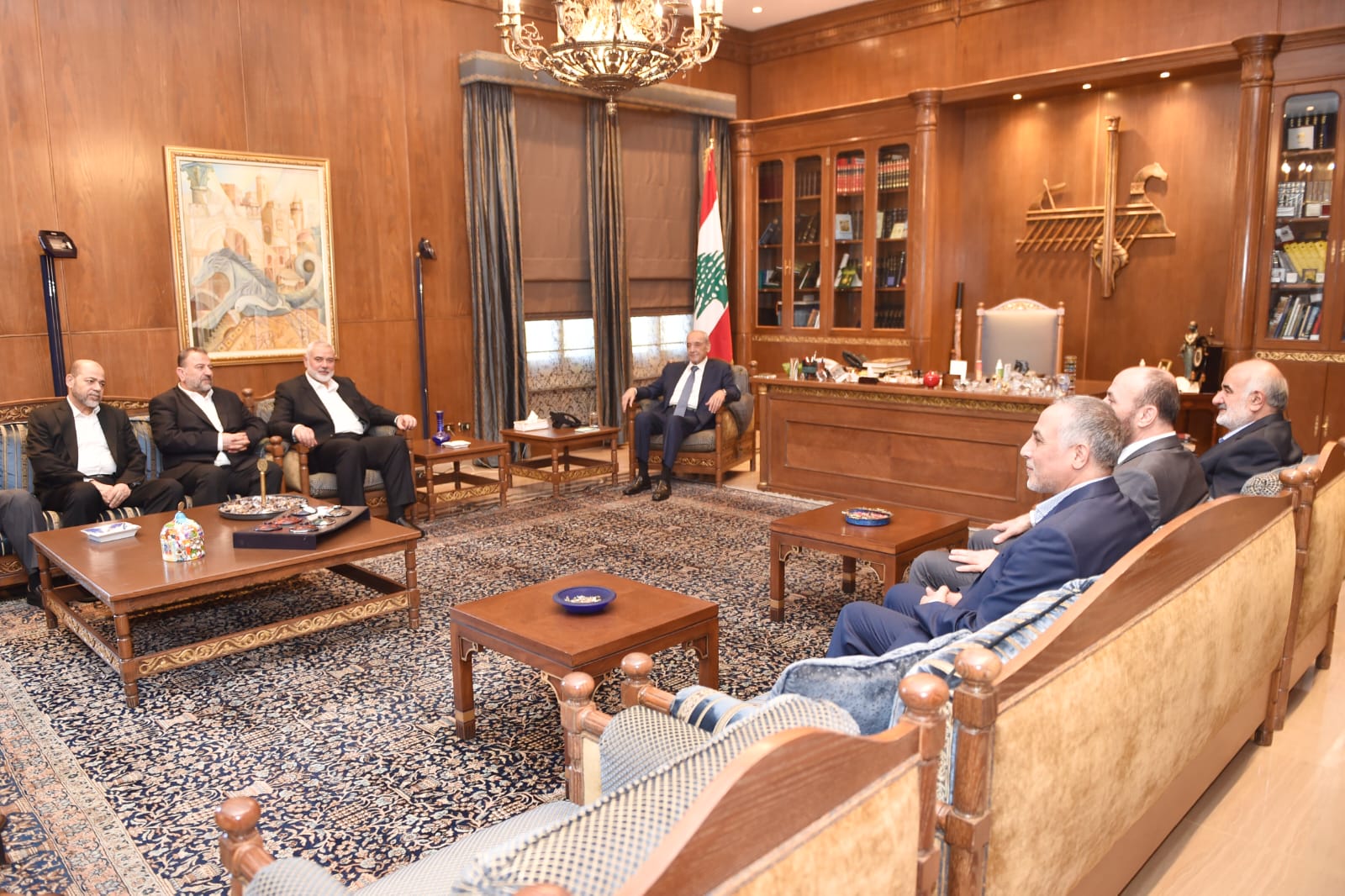 الرئيس بري استقبل في عين التينة رئيس المكتب السياسي لحركة حماس والوفد المرافق